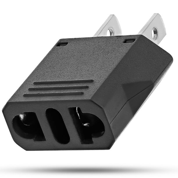 Fosmon Type C EU to USA & Canada Travel Adapter Plug Black European Adapter 10 Pack 2 Prong Universal Power Converter A1714-10PACK 